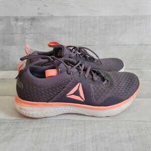 Reebok Womens Astroride Running Shoes Size 9.5 Gray & Coral Lightweight Breathab